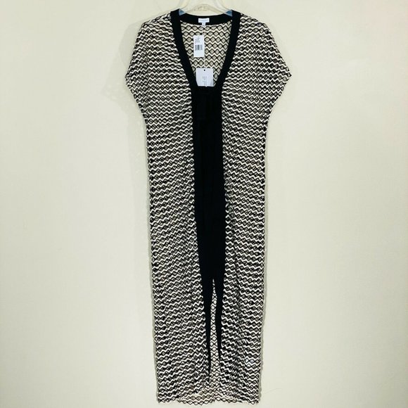 Flagpole NYC Swim Ivory/Black Italian Lace Opal Kaftan, Medium, NWT - Picture 2 of 9